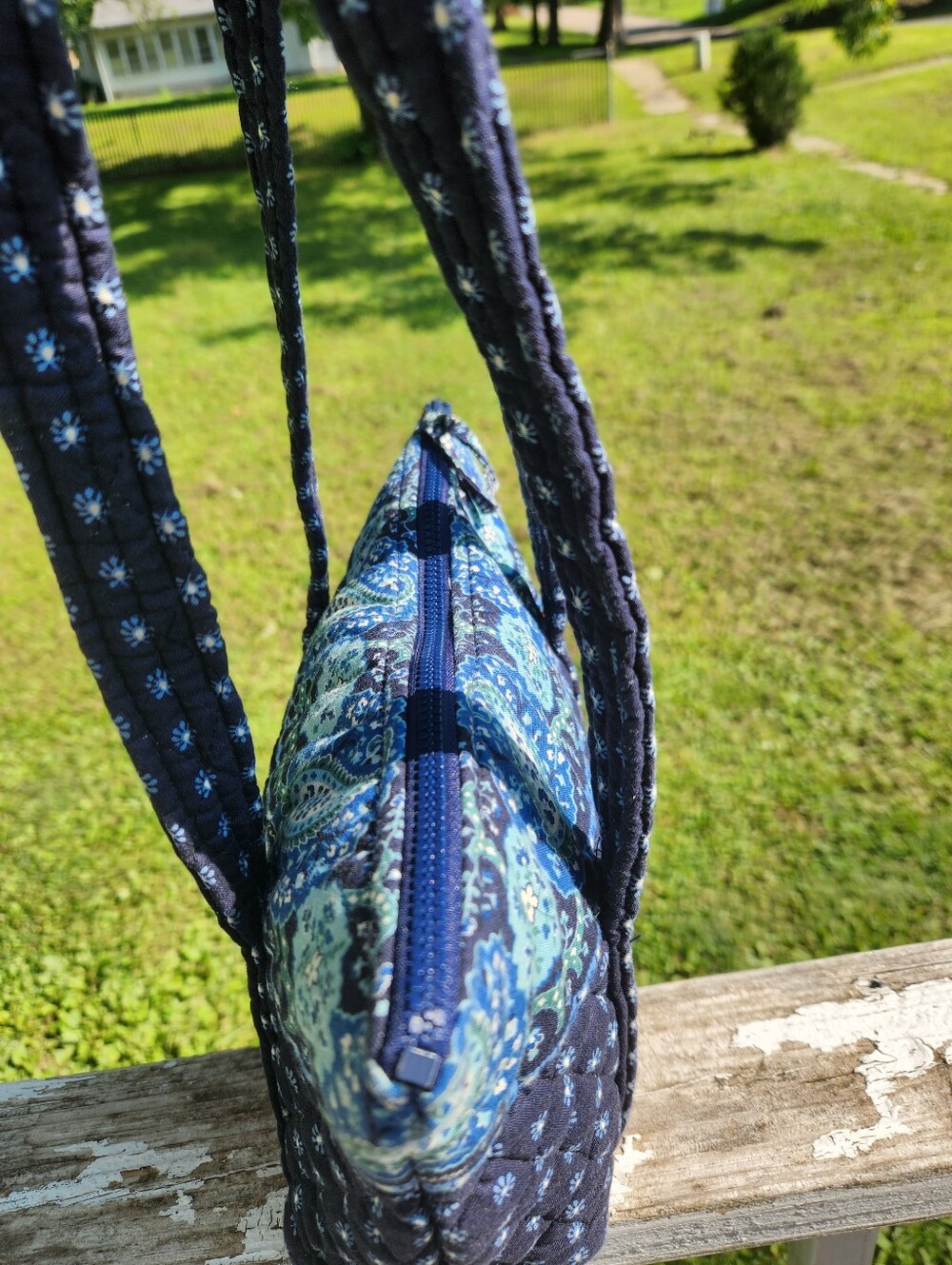 Vera Bradley Tote Bag in the retired Seaport Navy Quilted pattern. - Picture 11 of 13